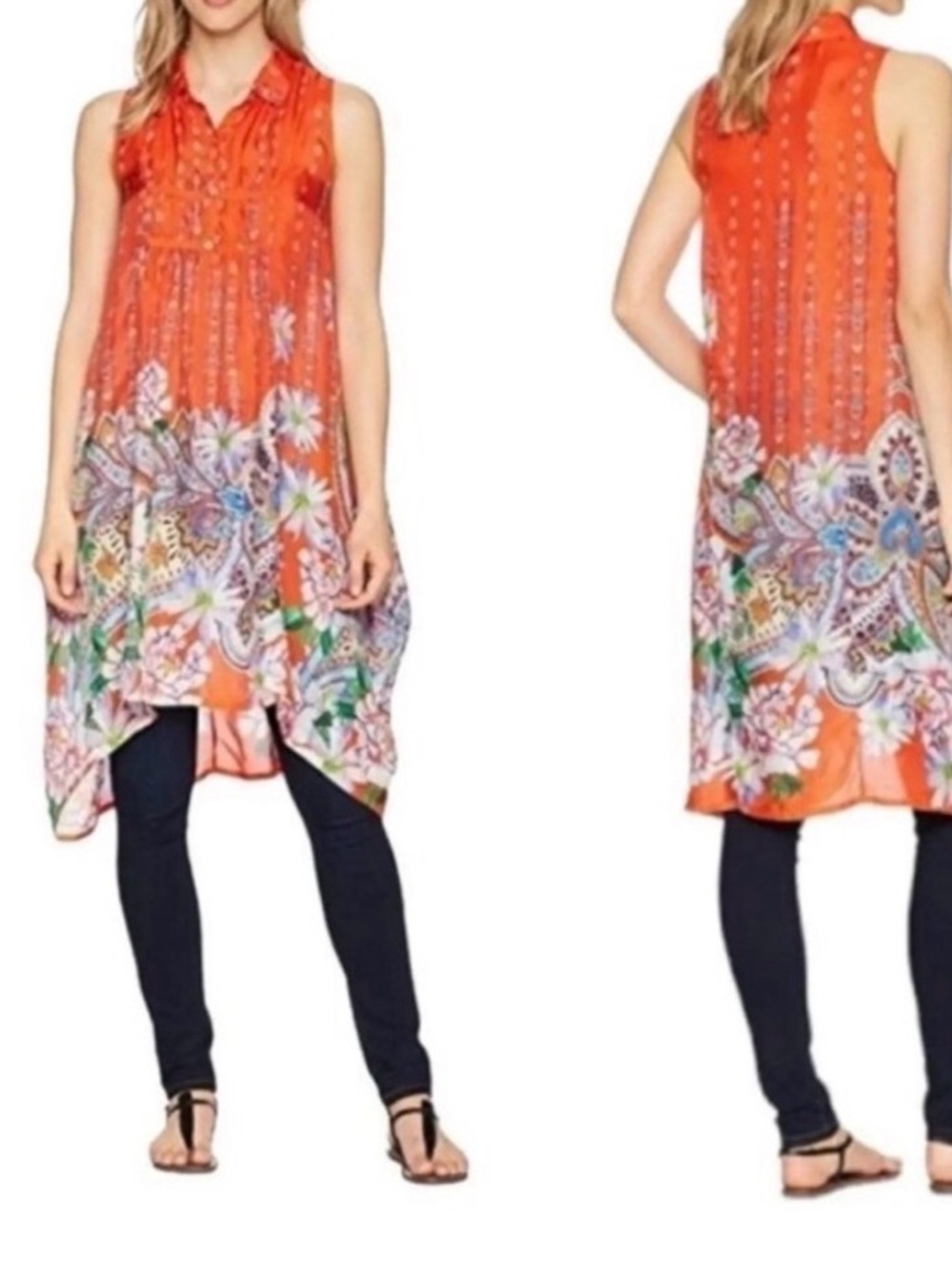 Johnny Was Mix Print Silk Dress